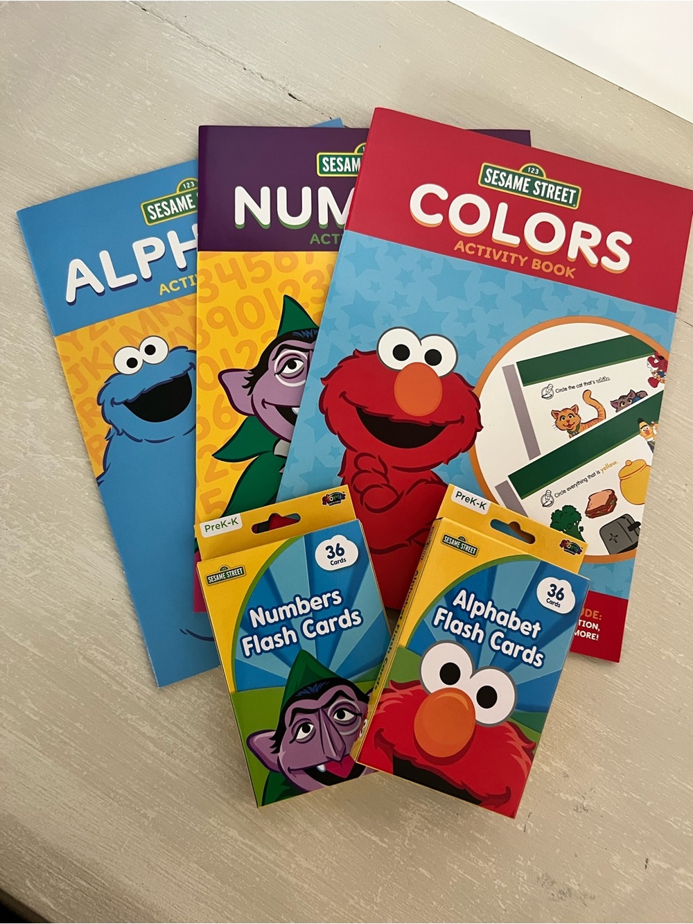 NEW Sesame Street Preschool Learning Bundle Activity Books Flash Cards